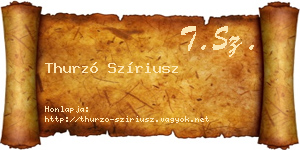 Thurzó Szíriusz névjegykártya