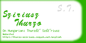 sziriusz thurzo business card